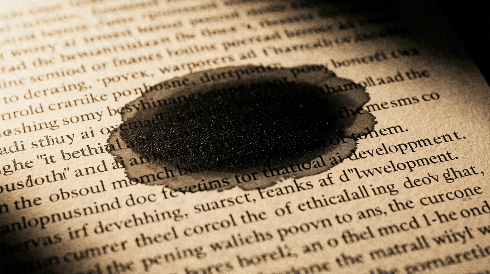 Texture of archival paper with ink distortion
